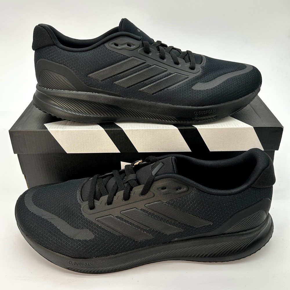 adidas Runfalcon 5 Mens Size 12.5 Running Shoes Core Black Cloudfoam NEW IE8812